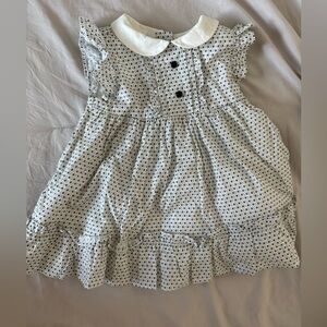 Janie and jack special occasion dress white and black 3-6 mo